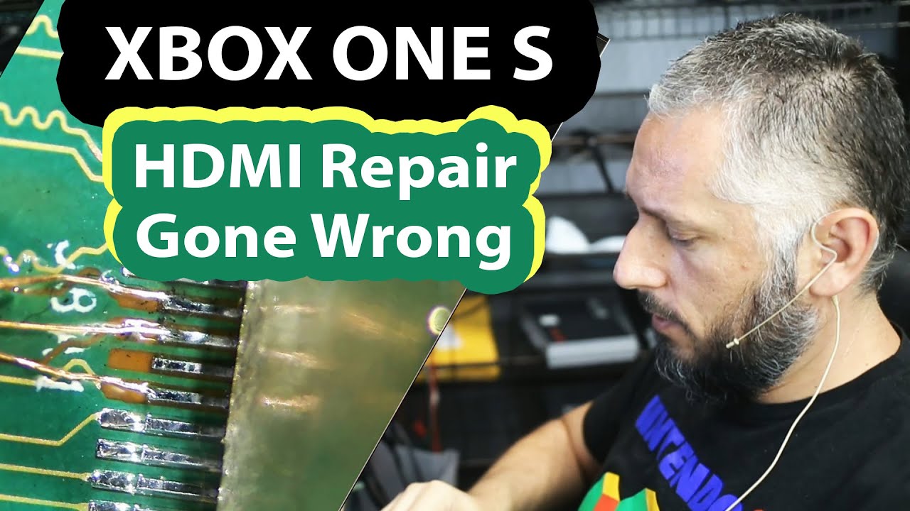 Xbox One S - HDMI Replacement with ripped pads caused  by prior repair attempt.