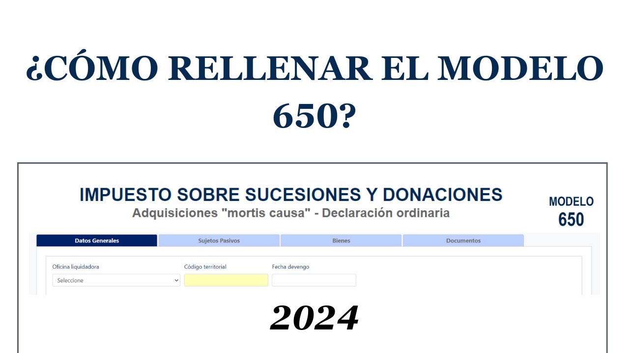 CÓMO RELLENAR EL MODELO 650 (CON TESTAMENTO)- CASTILLA LA MANCHA- 2024