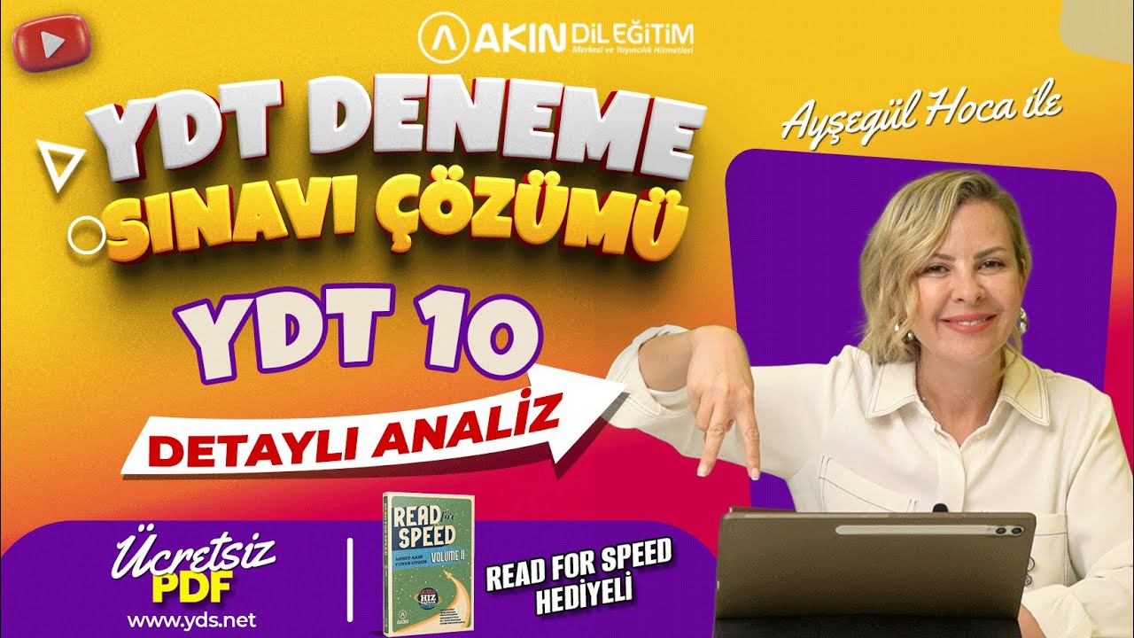 AYŞEG&Uuml;L G&Uuml;NG&Ouml;R AKIN İLE T&Uuml;RKİYE GENELİ YKS-DİL 10. DENEME SINAVI &Ccedil;&Ouml;Z&Uuml;M&Uuml; (DETAYLI SORU ANALİZİ)