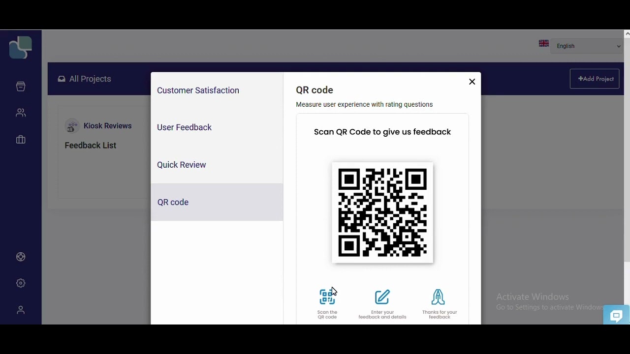 How to setup QR Code feedback for clients?