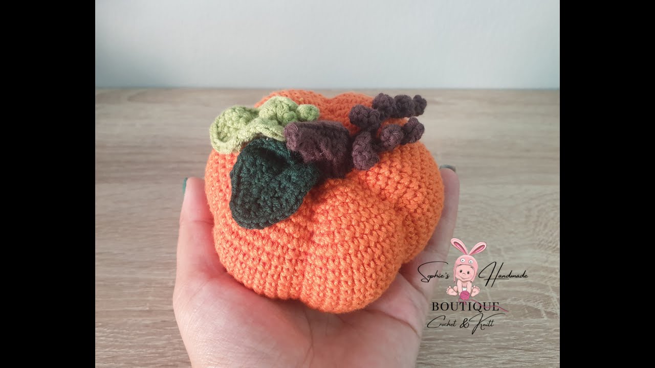 Dovleac de toamna crosetat! (tutorial video pas cu pas) - crochet amigurumi pumpkin 🍃🍂