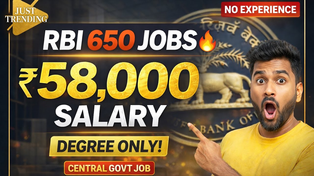 RBI 650 Assistant Jobs 2025 🔥 ₹58,000 Salary | No Experience | Degree Only | Full Details