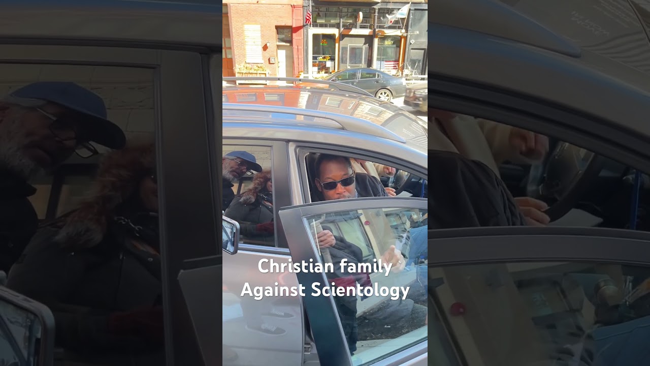 Christian family giving us props for protesting Scientology.
