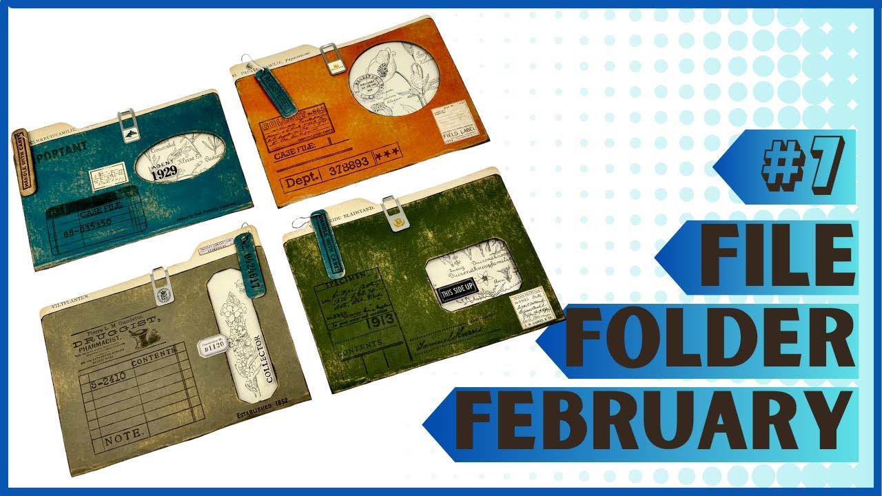 FILE FOLDER FEBRUARY #7 - VINTAGE BOTANICAL MINI FOLDER TUTORIAL- USING @timholtz PAPER #diycrafts