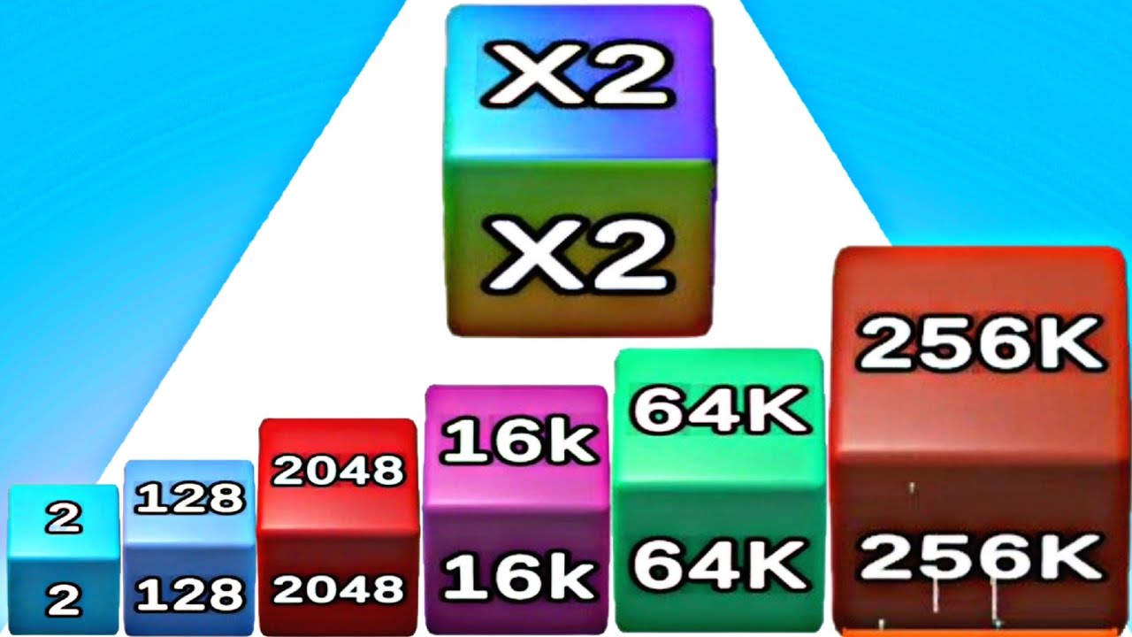 Merge Jelly Run 2048 - Level Rainbow Cube (Asmr Gameplay Math Puzzle 2048)