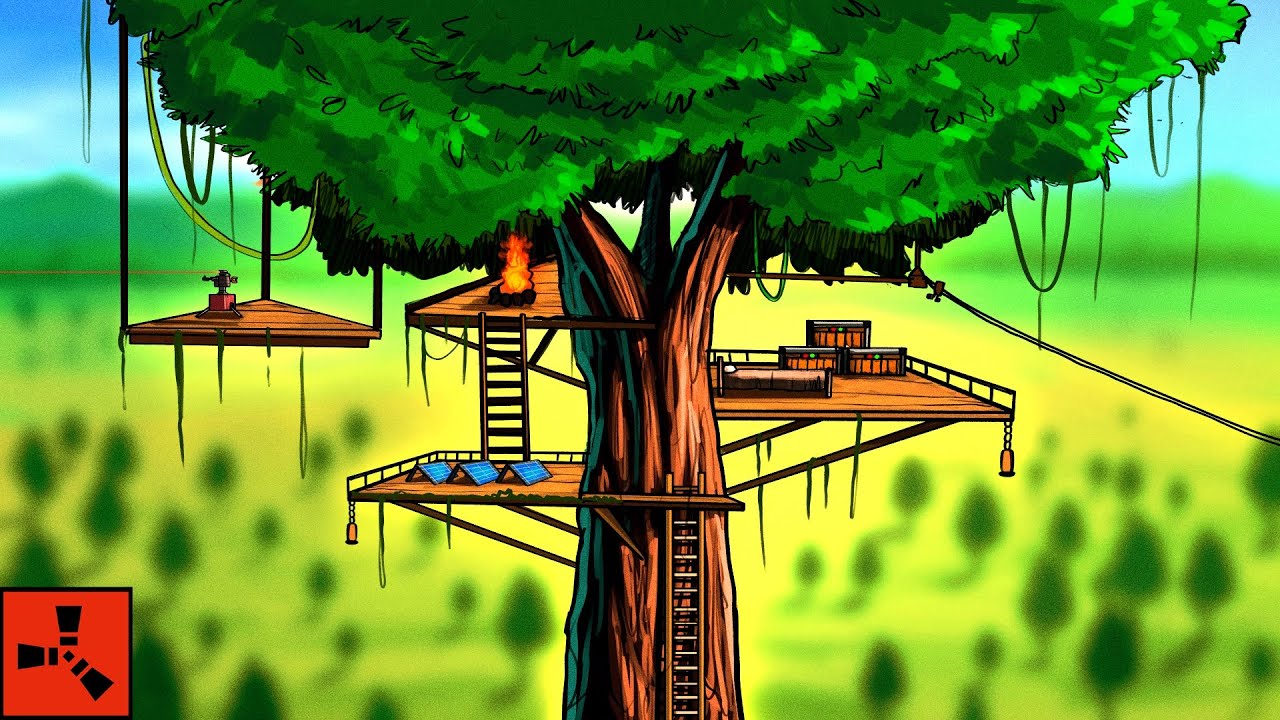 I Built the coziest solo tree house in Rust...