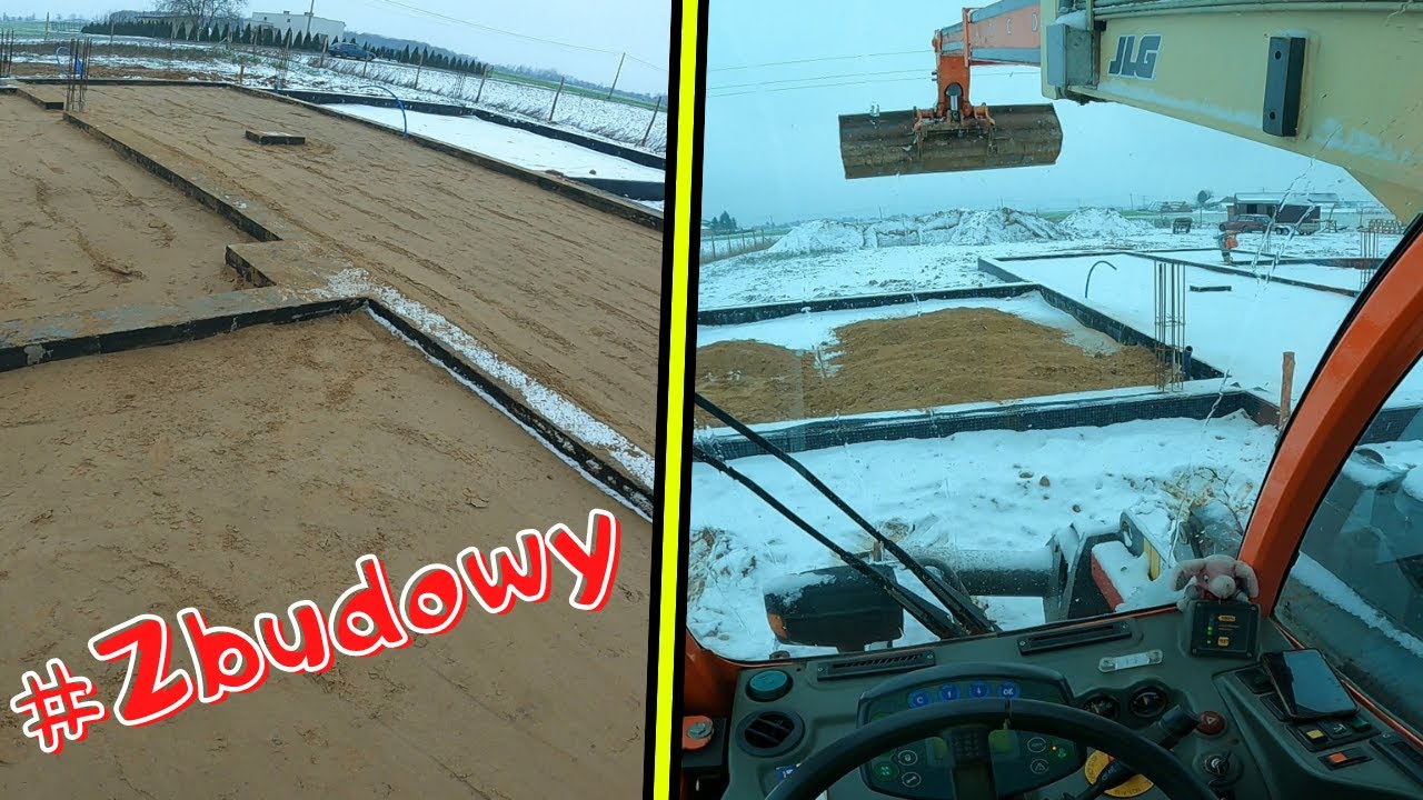 Budowa domu.Zasyp fundamentów.Zagęszczanie gruntu pod chudziaka.JLG 3513.#Zbudowy