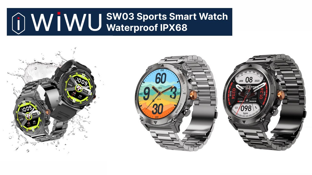 WiWU SW03 Sports Smart Watch Waterproof IPX68 | Lablaab.com