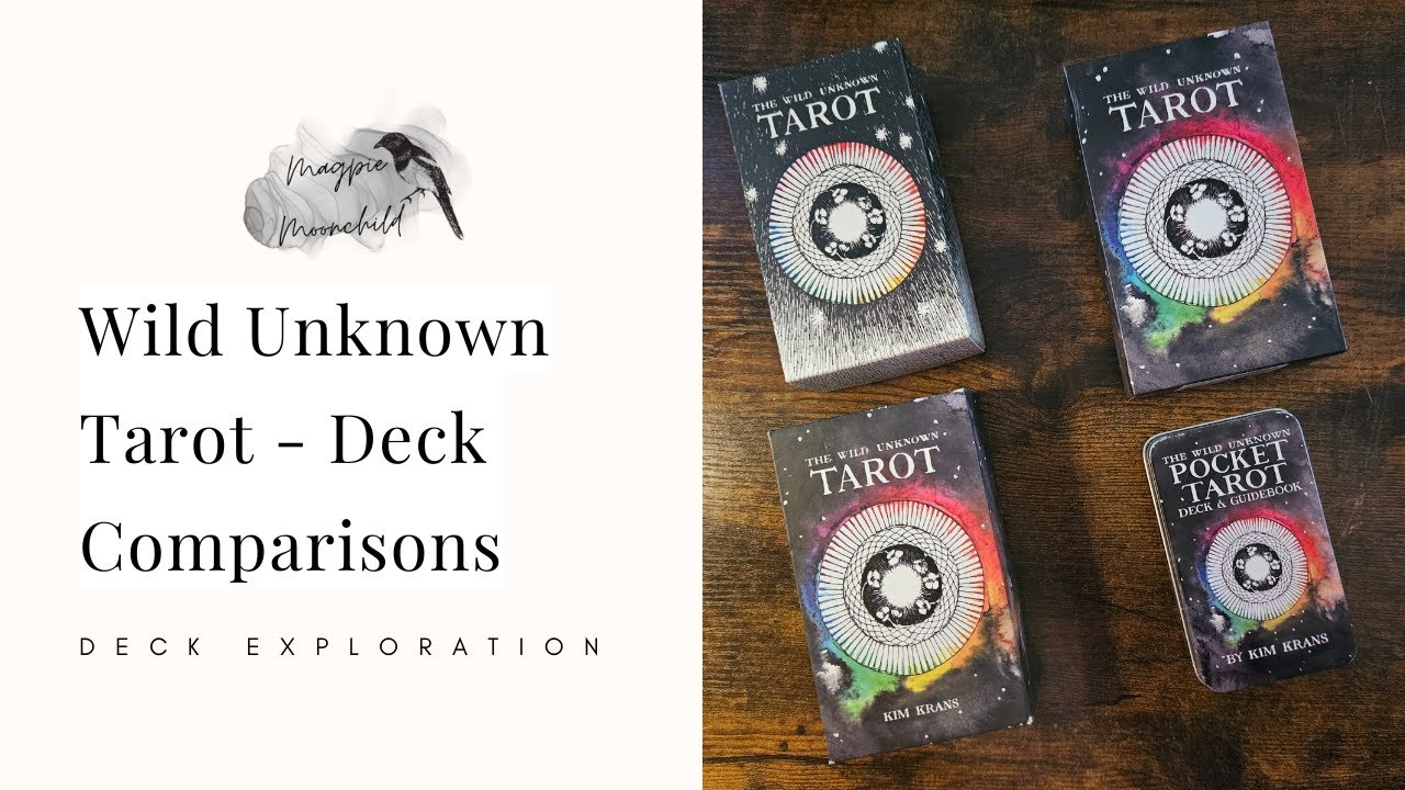 Comparison of 4 Editions of The Wild Unknown Tarot by Kim Krans