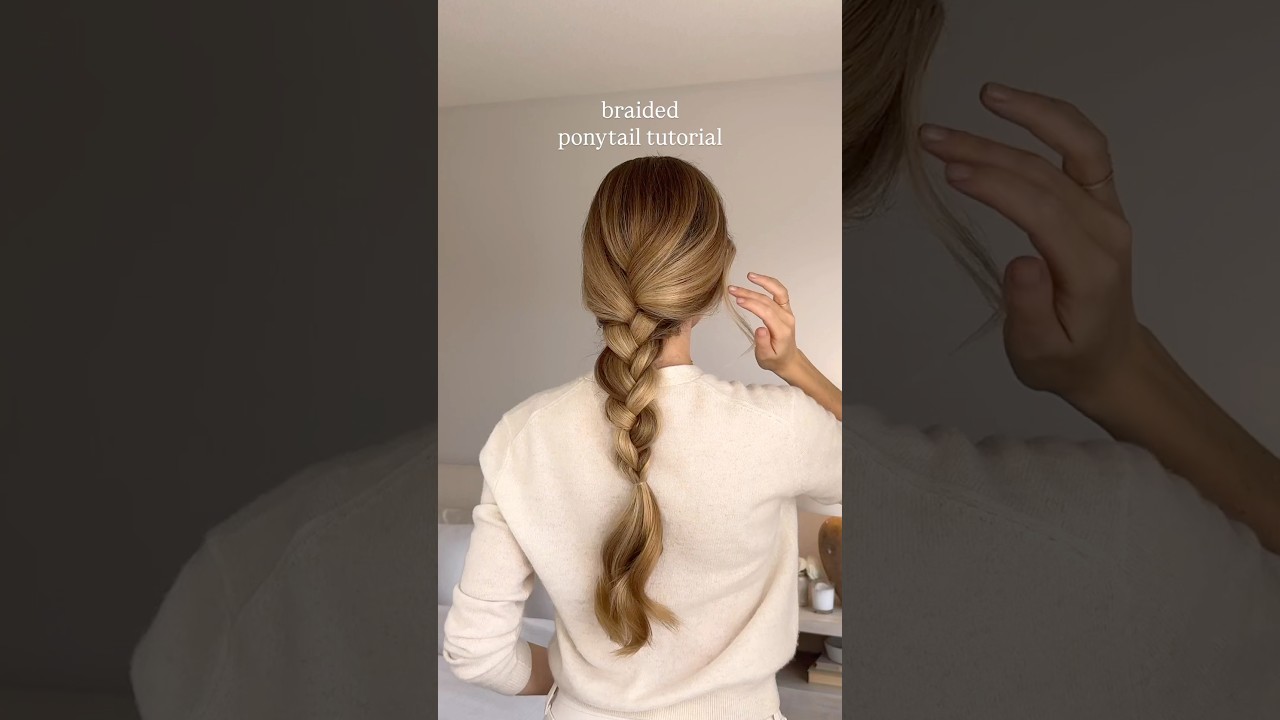 easy braided ponytail hair tutorial❤️