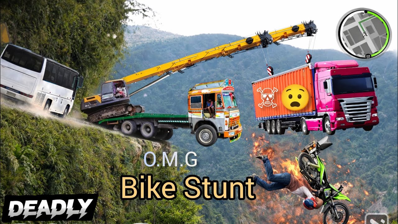 Dangerous Mountain Road Bike Stunt 😨 Almost Fell Off Cliff! .   #gaming 