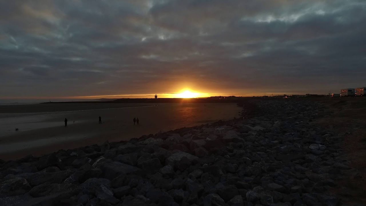 Burry Port Beach Sunset - March 2016.  (DJI Phantom)
