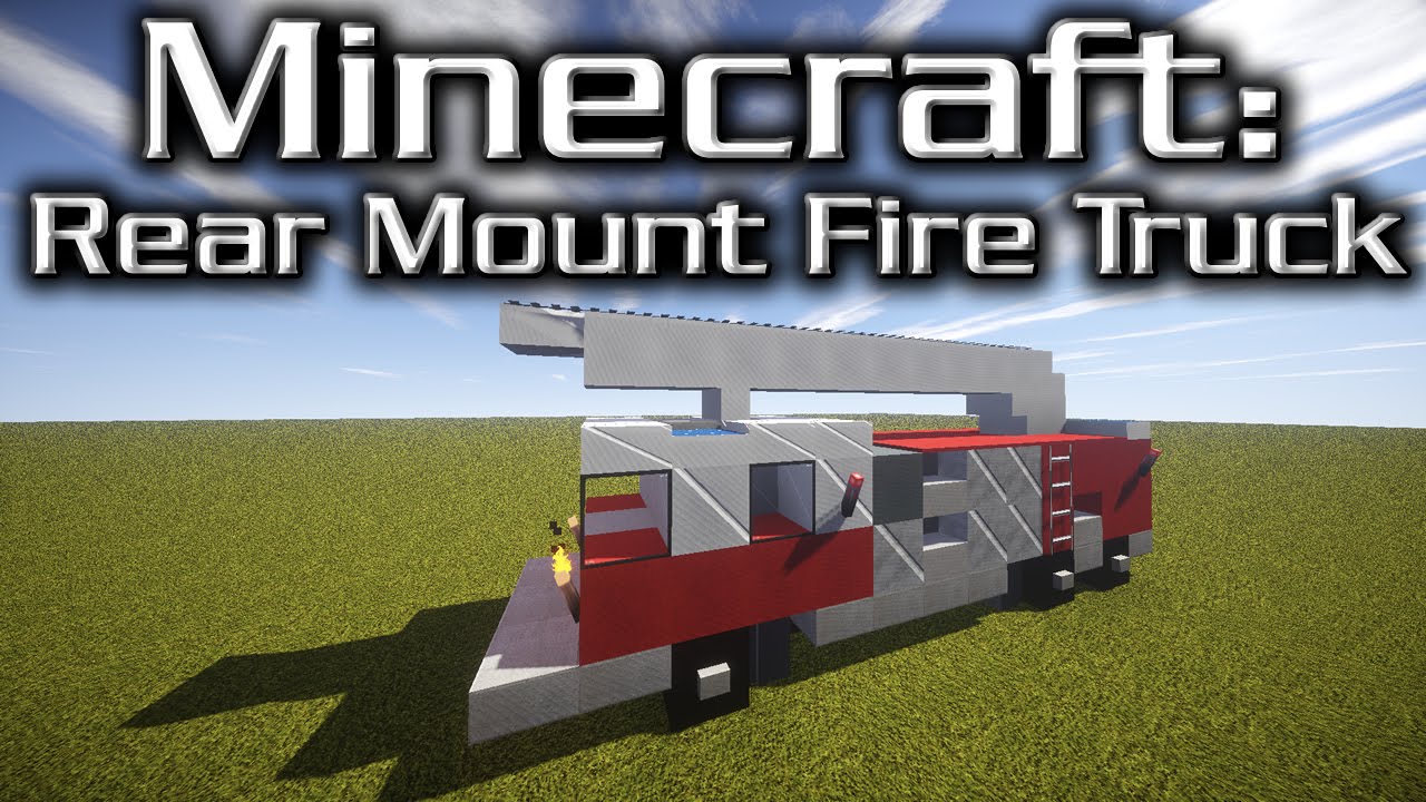 Minecraft: Rear Mounted Fire Truck Tutorial (Designed By Yazur)