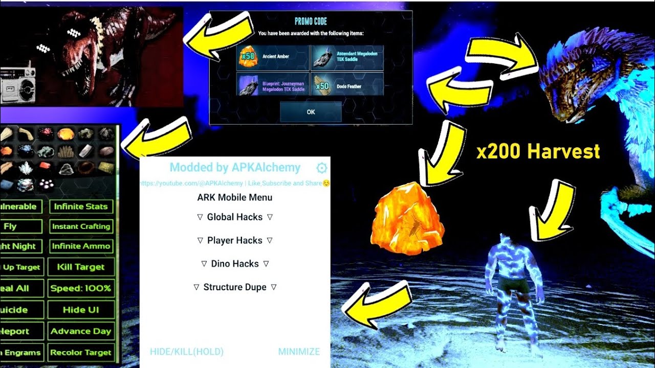 Ark Mobile | God Console | ✅Primal Pass | Eery Dino Spawn | Mod Menu | Unlimited Amber