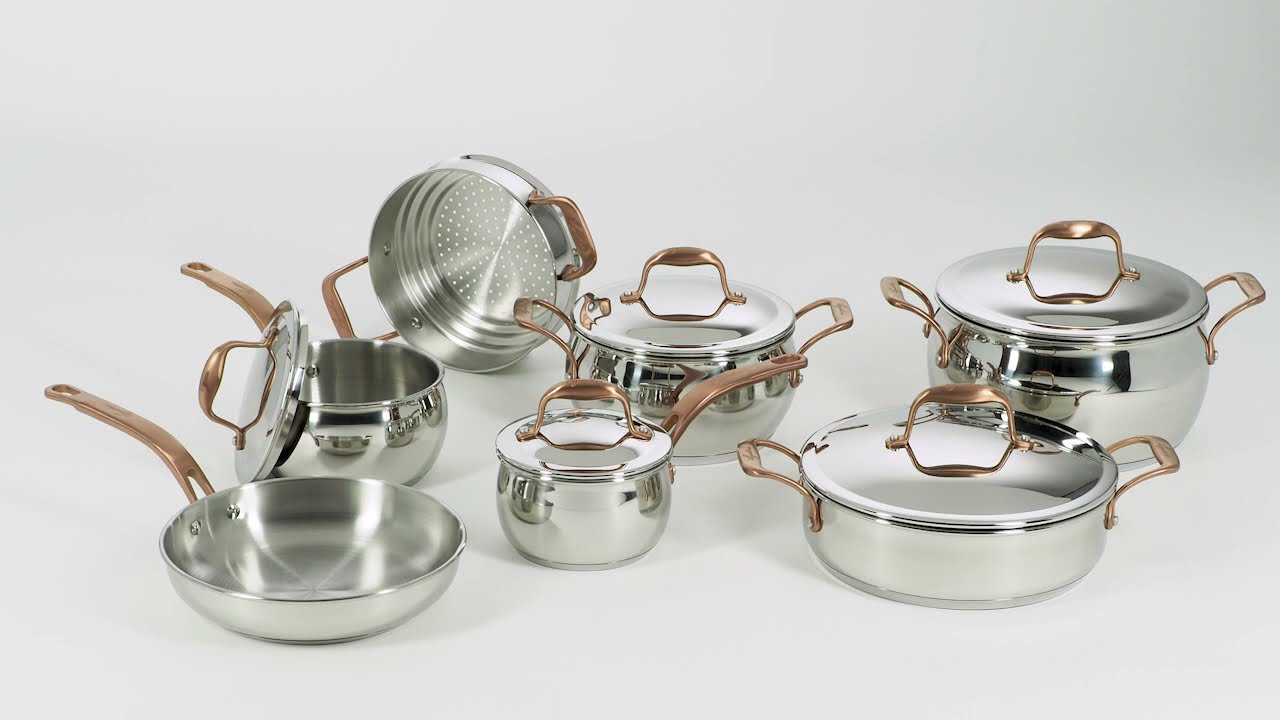 Lagostina Bronze Elegance Stainless Steel 12-Piece Cookware Set