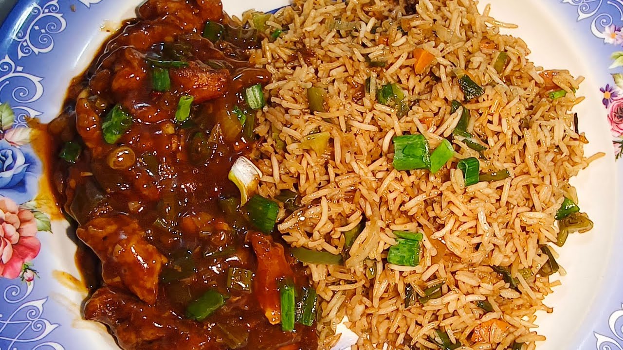 RESTAURANT STYLE CHICKEN MANCHURIAN AND VEG FRIED RICE 🤤BY @momstastyrecipes-k5o #easy #trending #yt