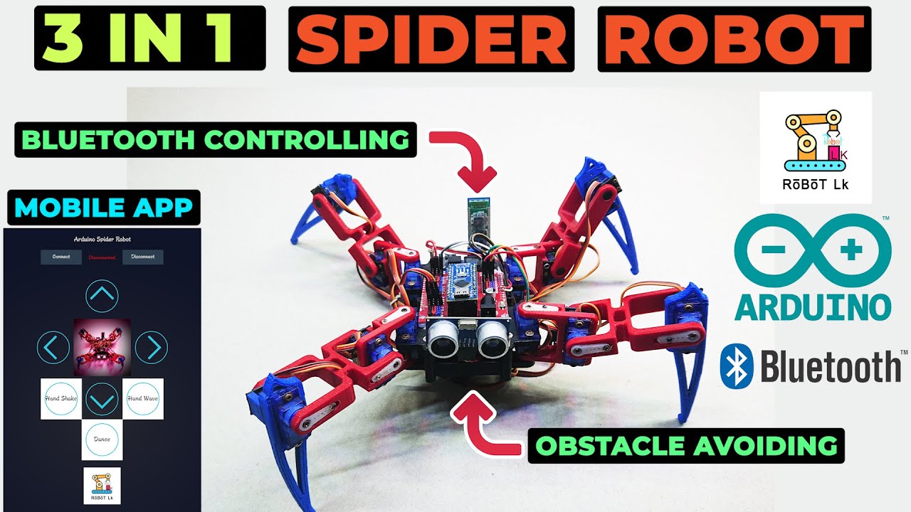 How To Make 3 in 1 Spider Robot Using Arduino NANO and IO Expansion Shield | Complete Tutorial Video