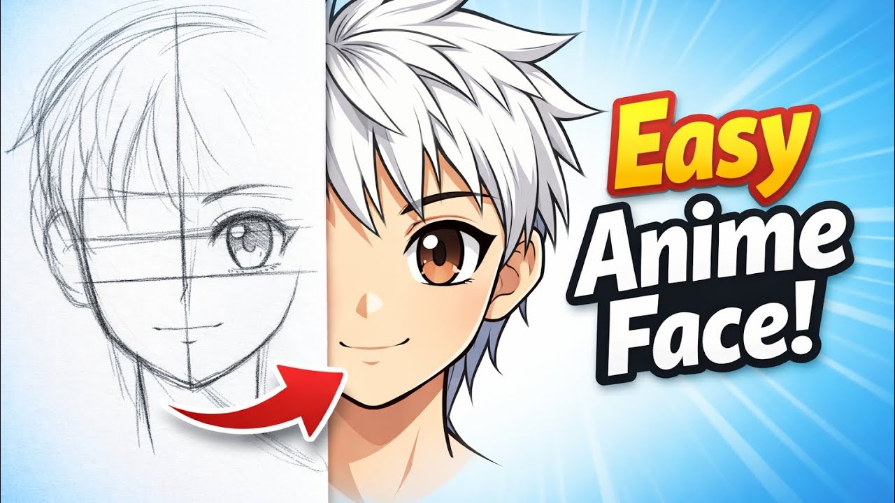 How to Draw Any Anime Face Easily | Step-by-Step Anime Drawing Tutorial