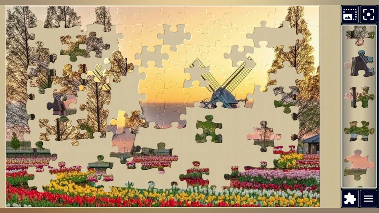 Tulip Bliss by the windmill at Sunset🌈🧩//jigsaw puzzles craft🧩🧩//Amazing puzzles Art🧩🧩//puzzlesArt//