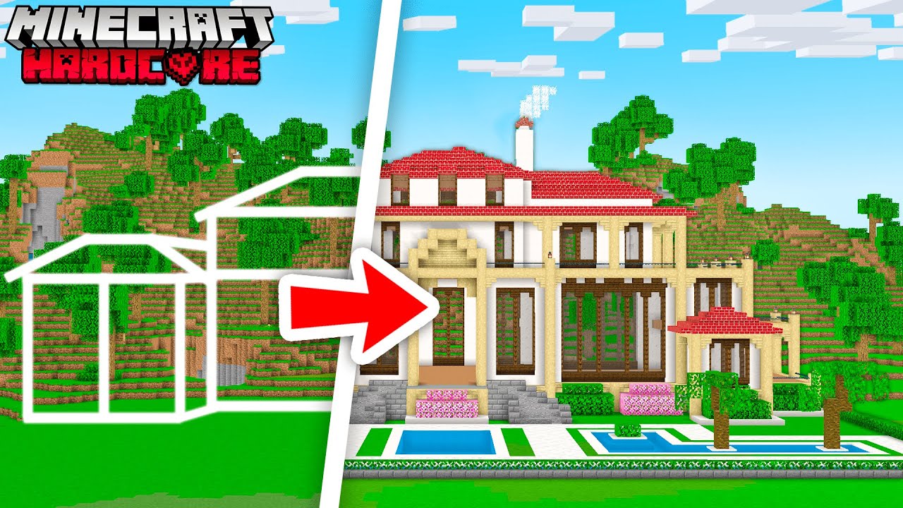 J'ai construit une VILLA de LUXE sur Minecraft Hardcore