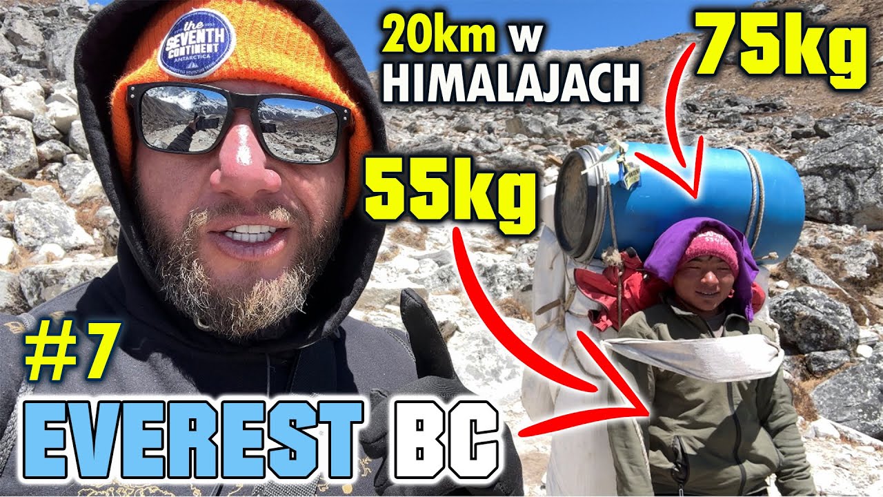 NAJCIĘŻSZA PRACA NA ŚWIECIE! Tragarz w HIMALAJACH! Nie maja innego wyboru… EVEREST BC (Nepal) [4K]
