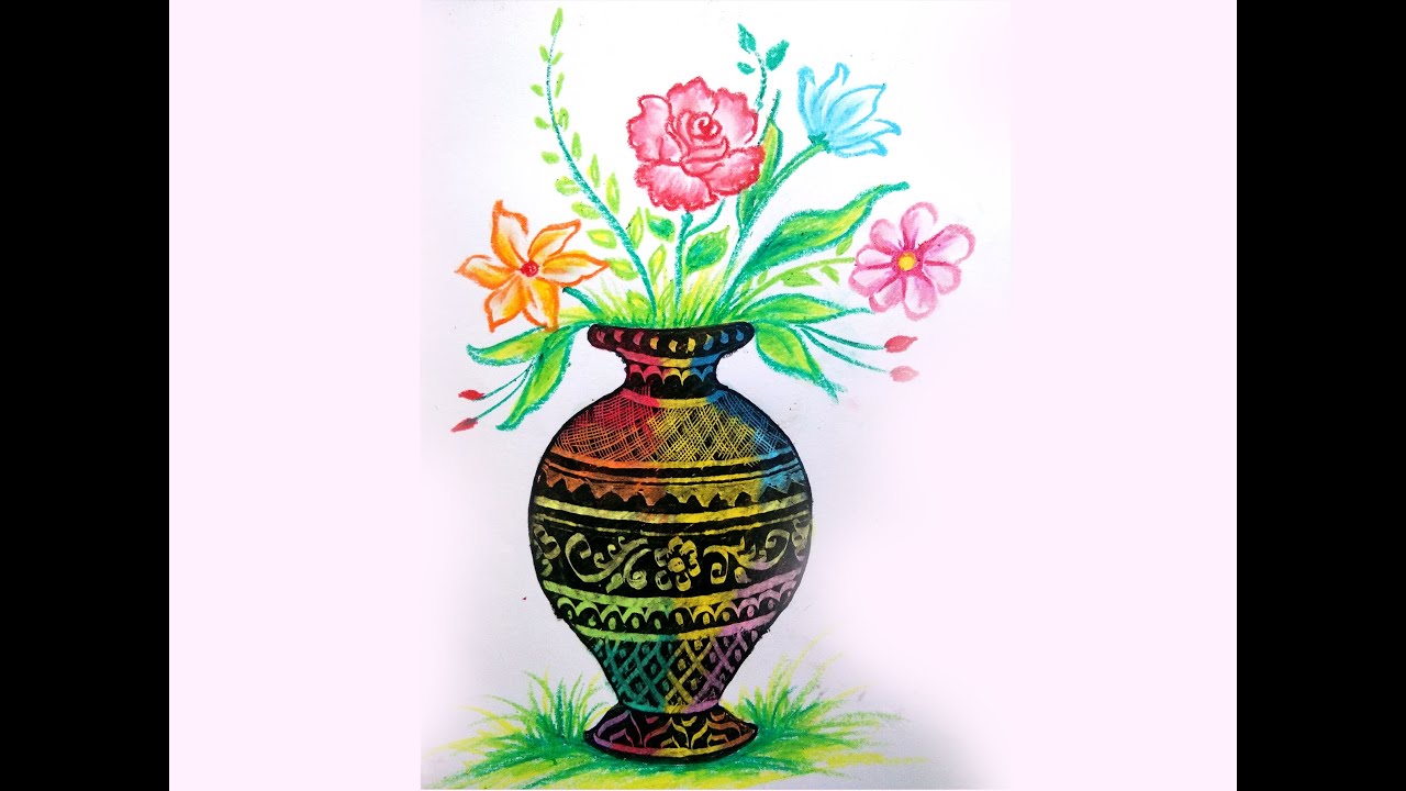 Magic Tricks How to Draw Flower With Vase | Flower pot Drawing  | Easy & Simple Flower vase Painting