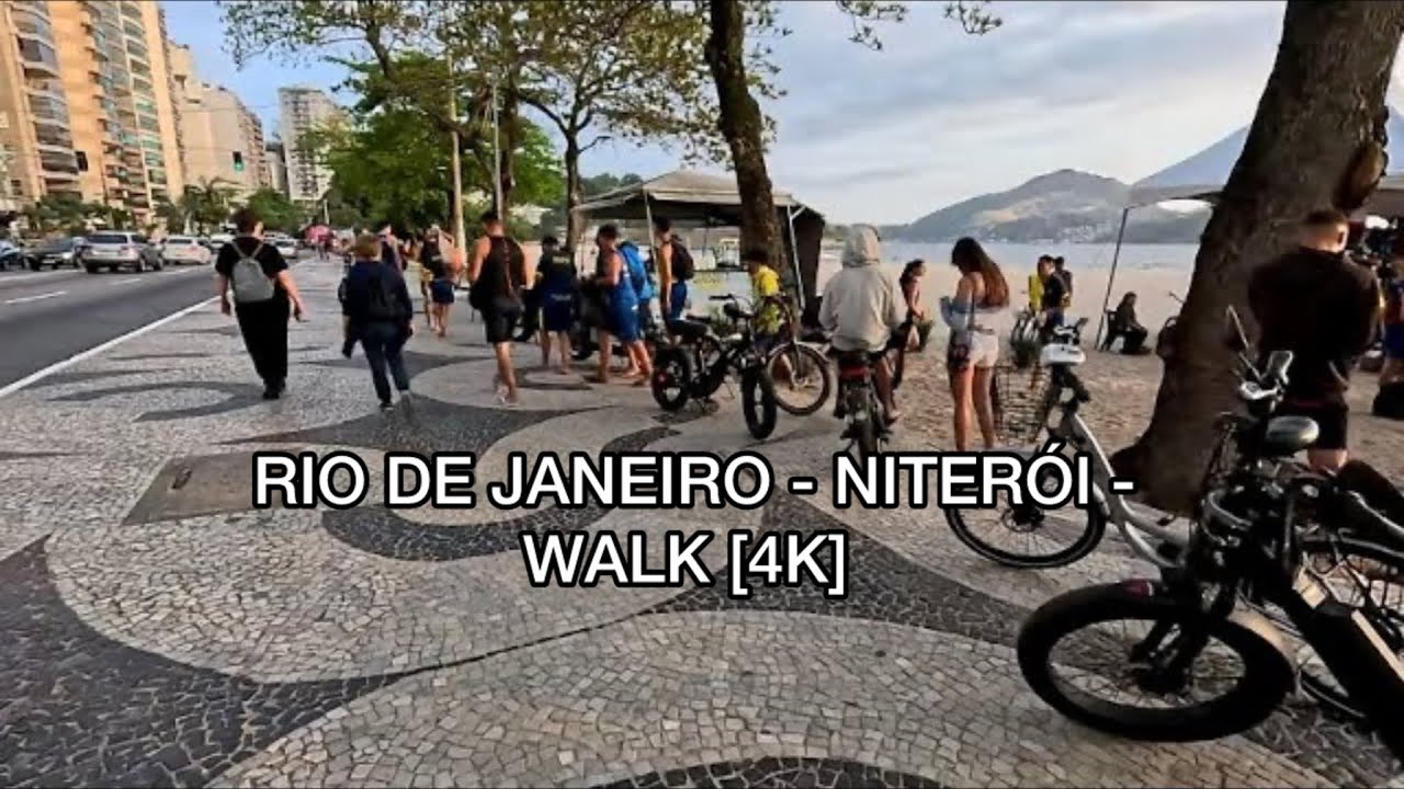 WALKING: CAL&Ccedil;AD&Atilde;O DA PRAIA DE ICARA&Iacute; EM NITER&Oacute;I - RIO DE JANEIRO [4K] 
