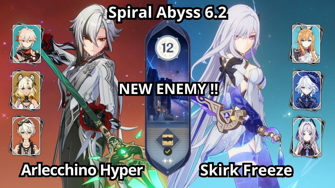 NEW !! C0 Arlecchino Hypercarry & C0 Skirk Freeze - Spiral Abyss Floor 12 Genshin Impact 6.2