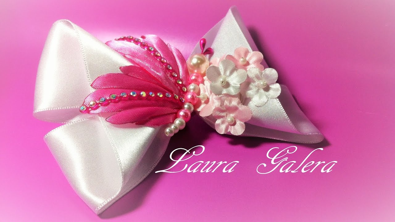 Moño para el cabello con mariposa !! Hair Bow with butterfly !!Laço com borboleta !!
