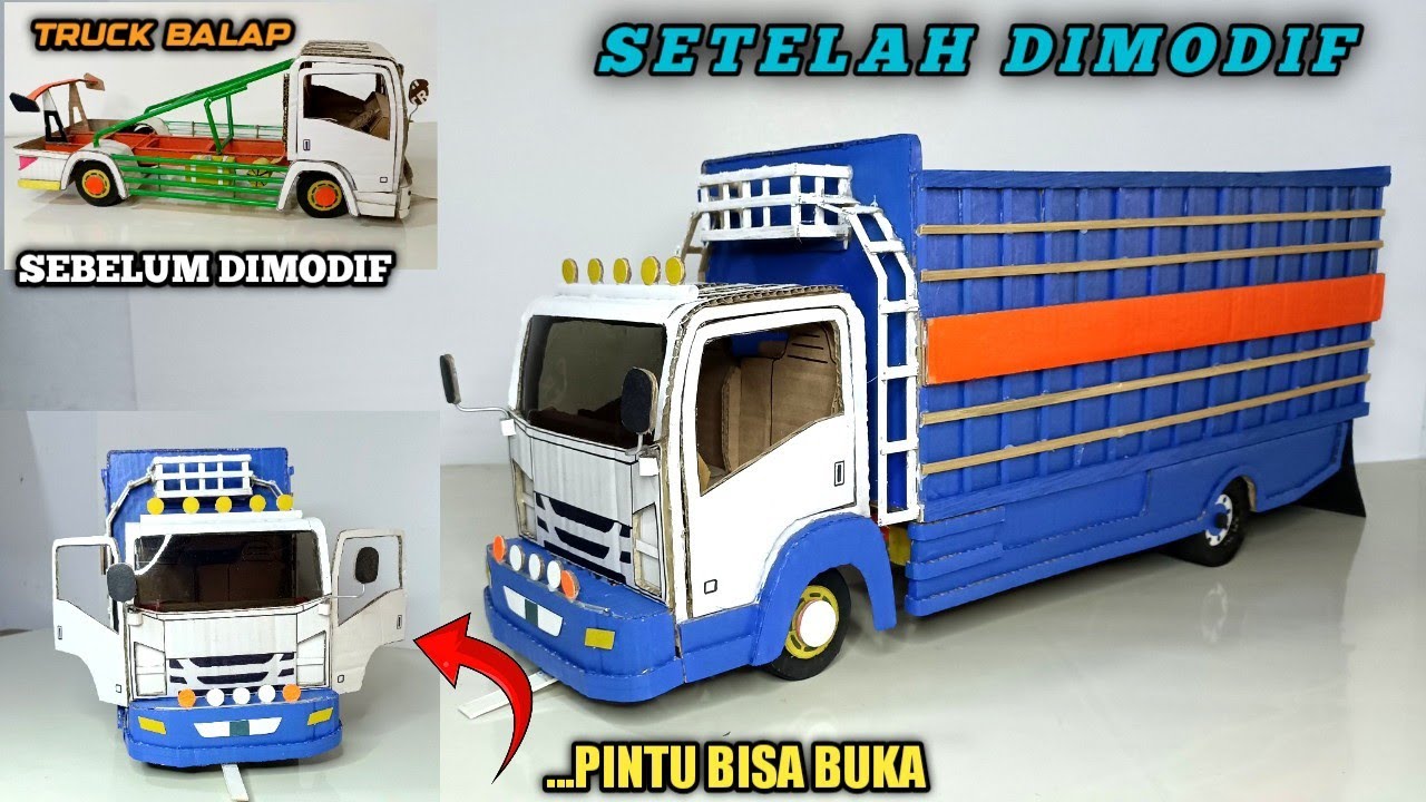 MODIF MINIATUR TRUCK BALAP JADI TRUCK SULAWESI LONG SASIS || MINIATUR KARDUS