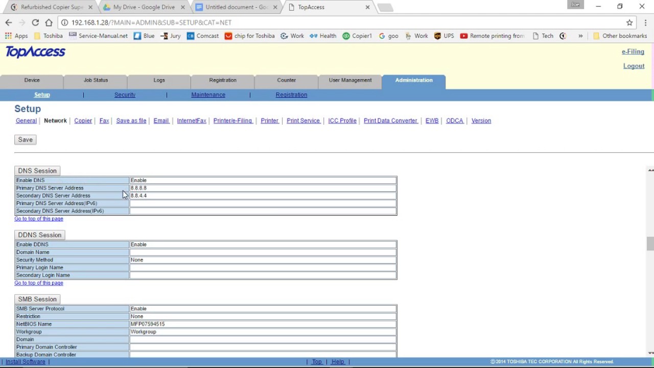Toshiba eStudio 4540c scan to email setup