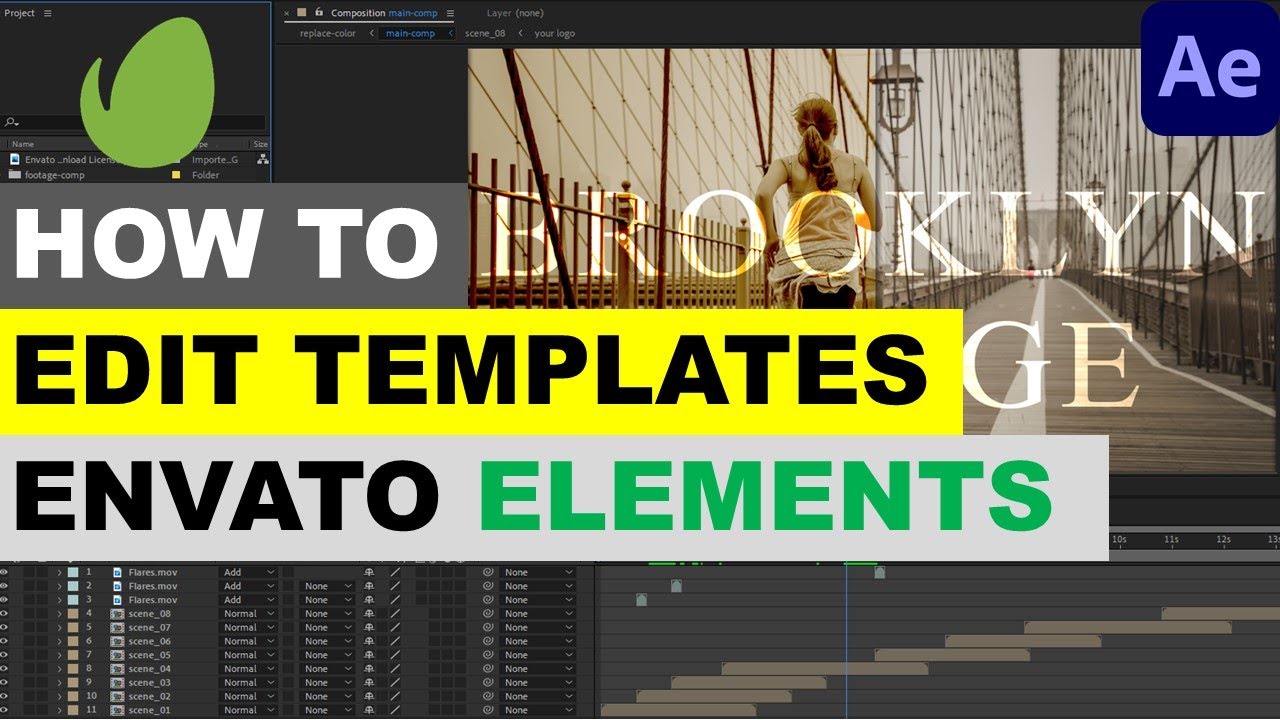 Как редактировать шаблоны Envato Elements в Adobe After Effects