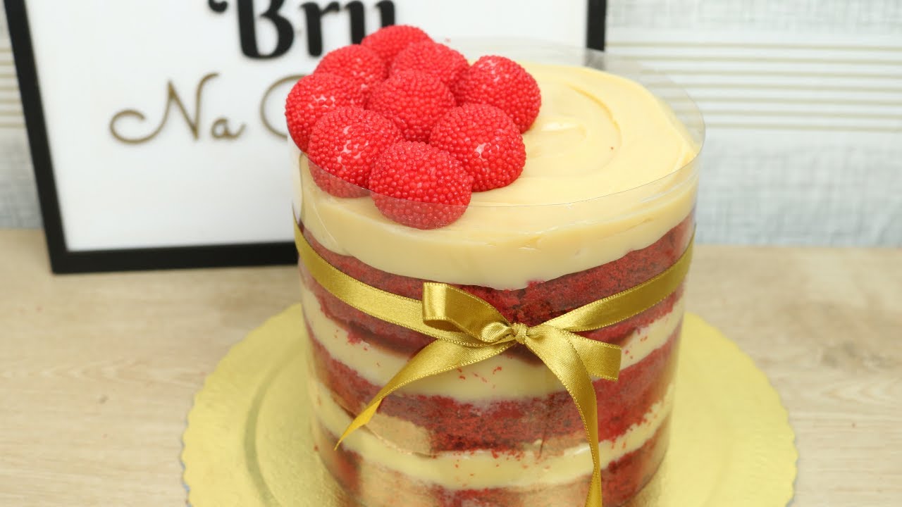NAKED CAKE NO ACETATO RED VELVET - BOLO RED VELVET NO ACETATO - BOLO VERMELHO |  Bru na Cozinha |