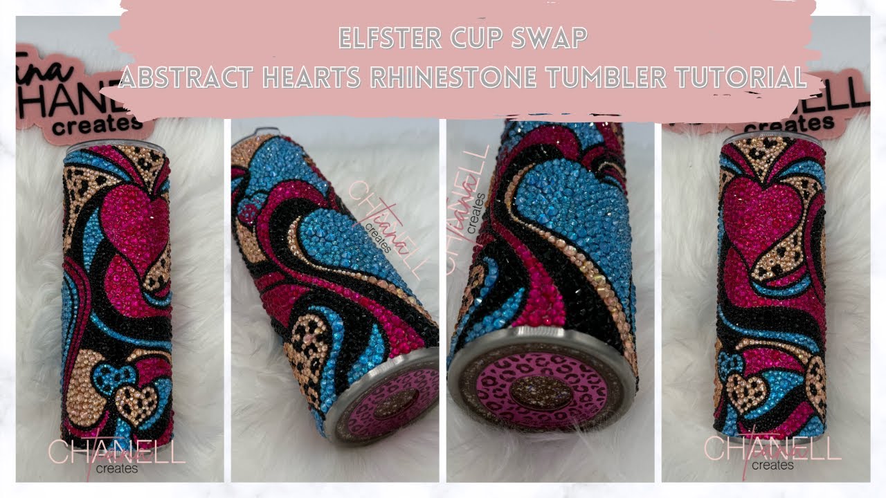 Elfster Cup Swap: Abstract Hearts Rhinestone Tumbler Tutorial