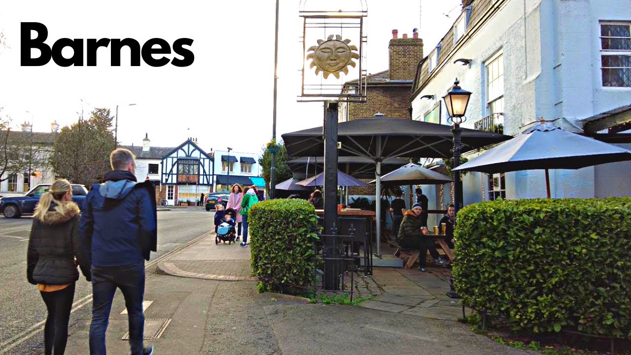 [4K] London Walk - 🌞  Barnes High Street and Riverside in South West London