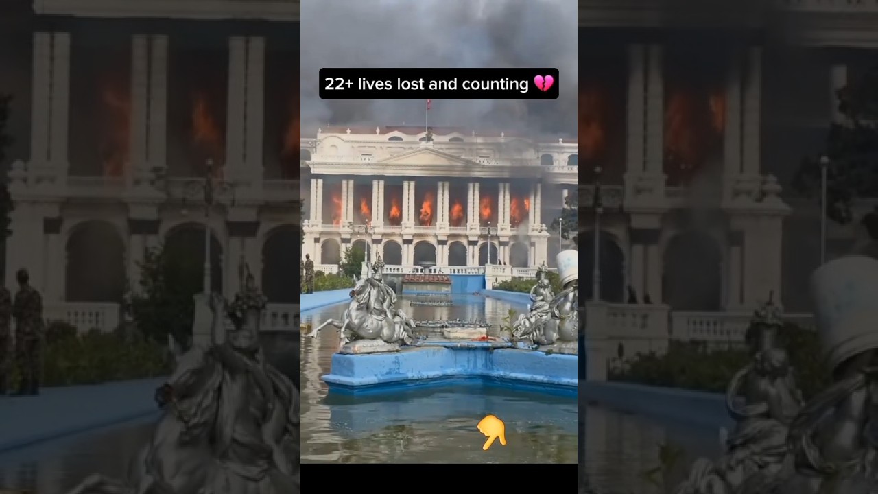 Nepal in Chaos: Parliament Burns, President Escapes 🚁 #shorts #nepal #viral #emotional #duet