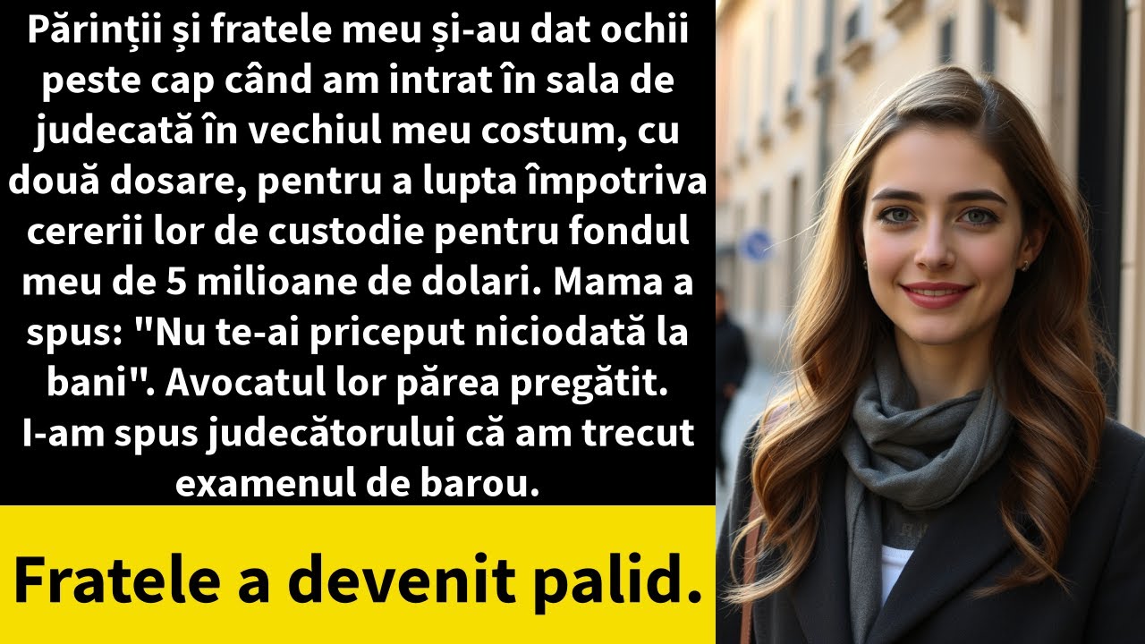 Părinții și fratele meu și-au dat ochii peste cap când am intrat în sala de judecată în vechiul meu