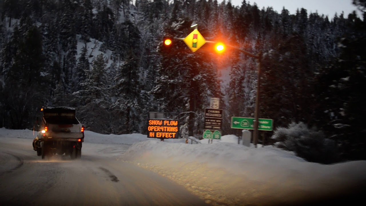 Big Bear Hwy 18 on snow