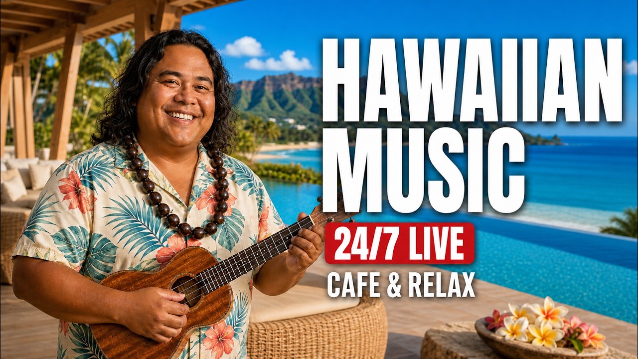 🔴24/7 Aloha Resort Lounge в прямом эфире 🌺 Гавайские песни для отдыха и релаксации