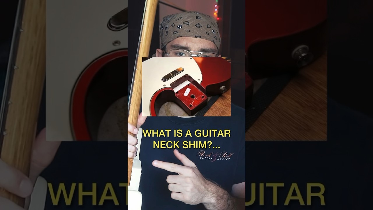 What is a guitar neck shim? #guitar #guitarist #guitarplayer #guitartech #luthier #guitarmods