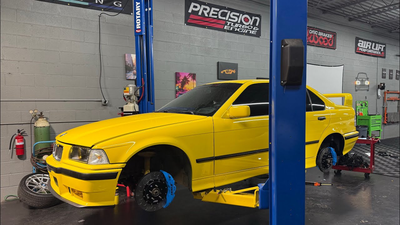 BMW E36 ICOOH Big Brake Kit Install (and shocks)