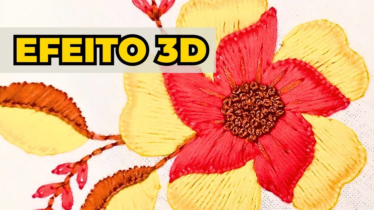 VEJA! Como bordar à mão flor em ponto caseado 🌹 bordado livre para iniciantes