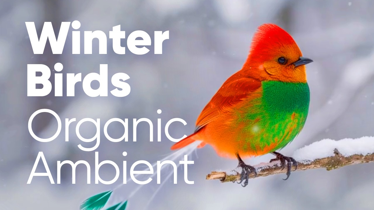 Winter Birds ❄️ Gentle Organic Ambient Music 🎶 for Relax, Study & Work with Snowfall & Birds ☀️