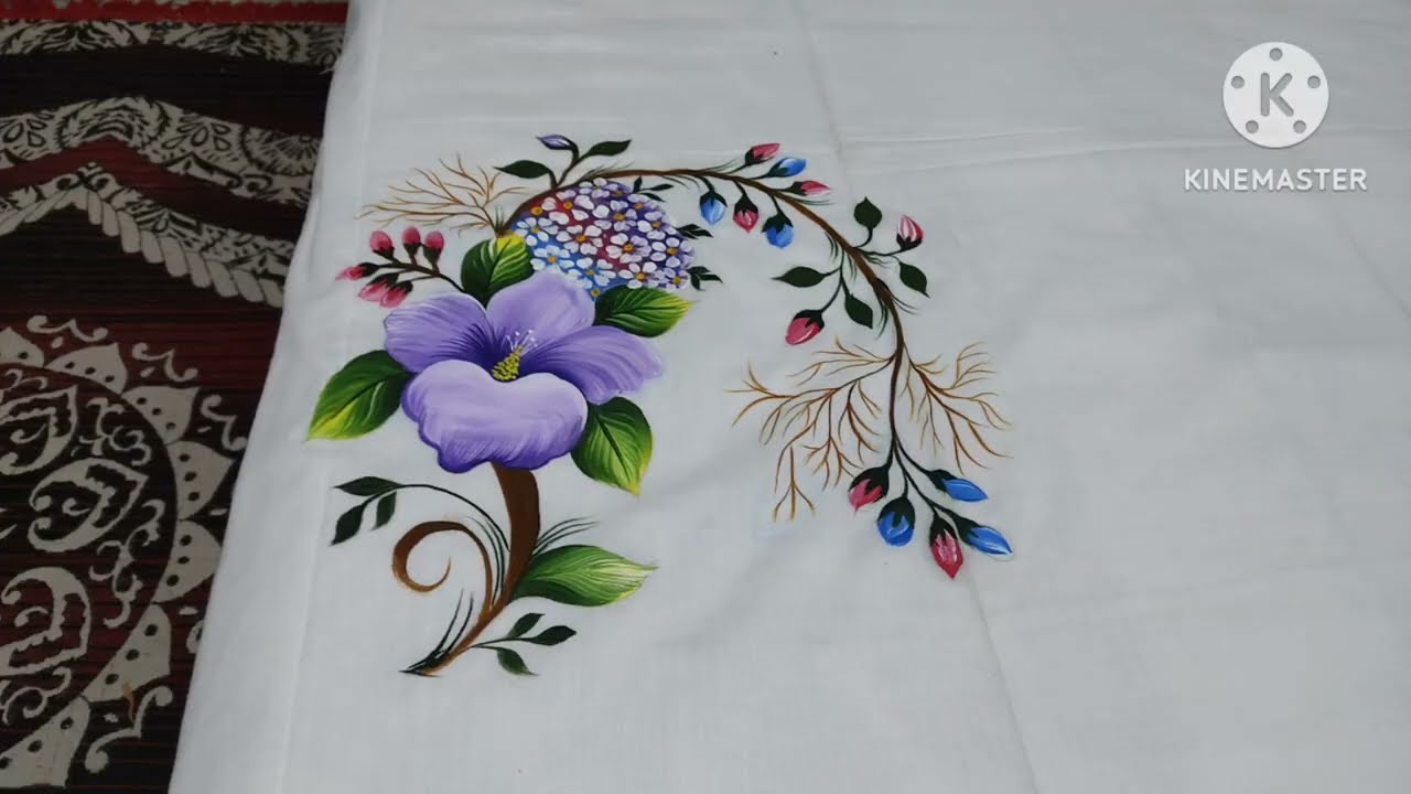 Hibiscus is glowing on the bedsheet | come paint with Nikhat Niyazi