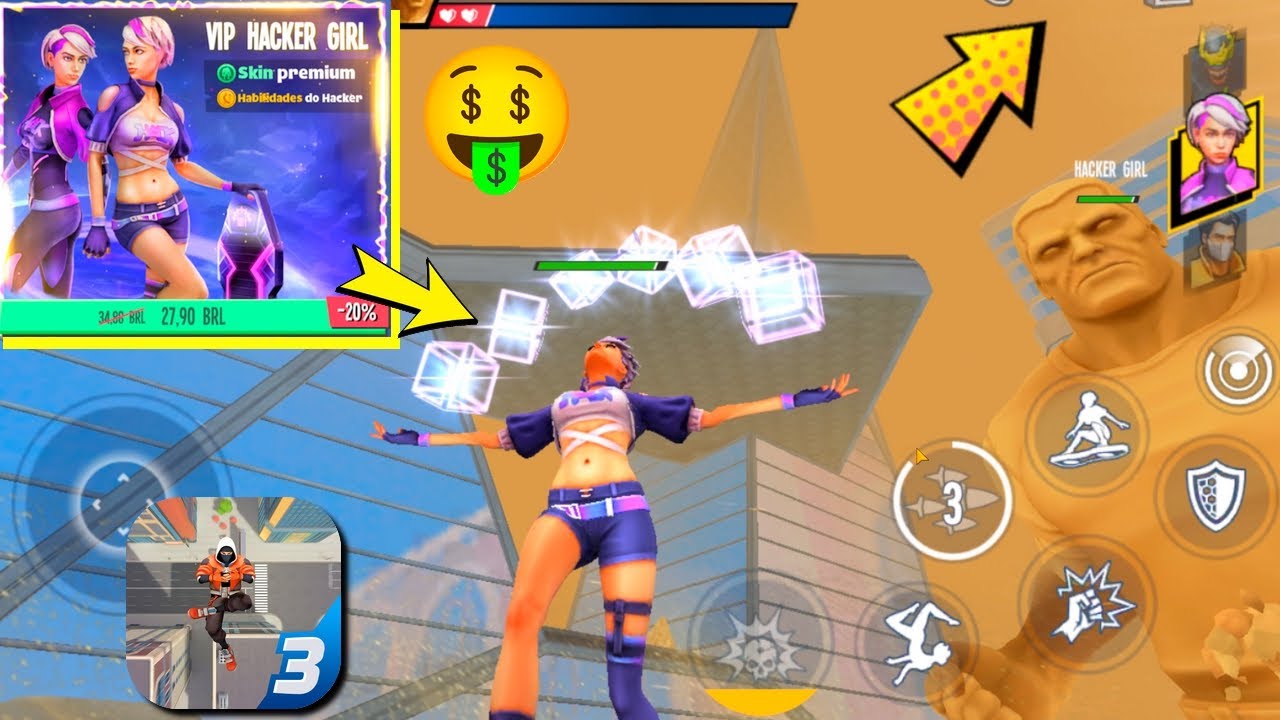 🔴COMPREI A SKIN DA HACKER GIRL VIP💩NOVA PERSONAGEM🔴Spider Fighting 3, JOGO DO HOMEM ARANHA MOBILE