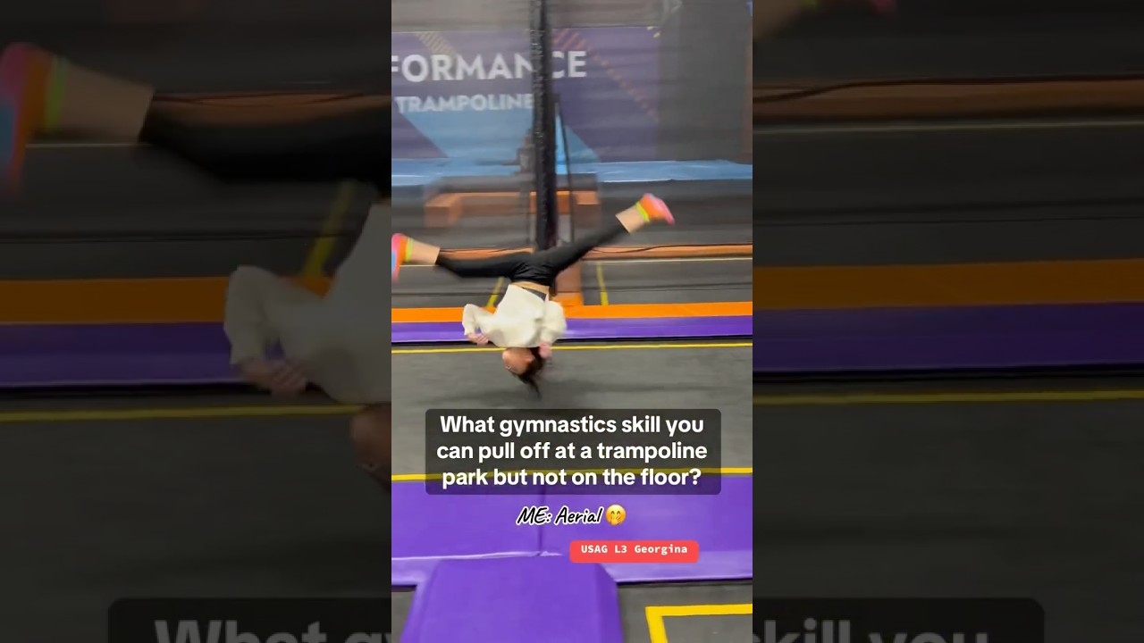 What&rsquo;s a skill you can do on a trampoline but not on the floor? Aerial #trampoline #aerial