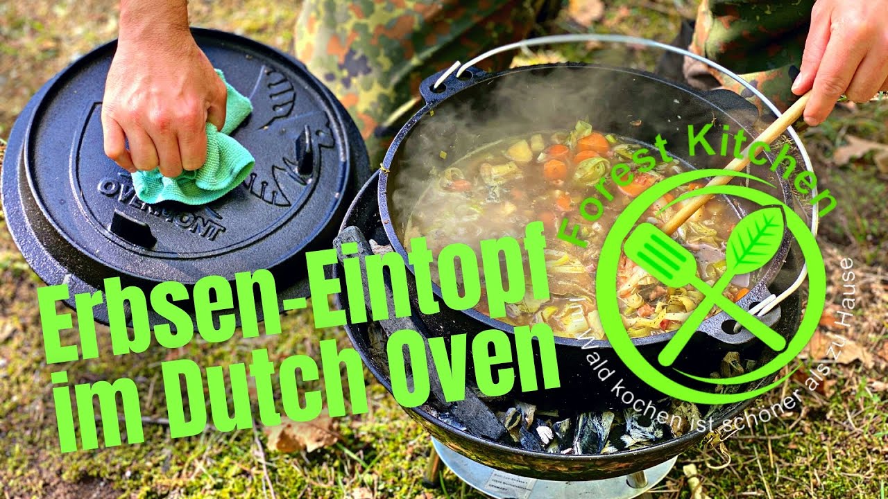 Erbseneintopf im Wald kochen - Perfekt im Dutch Oven