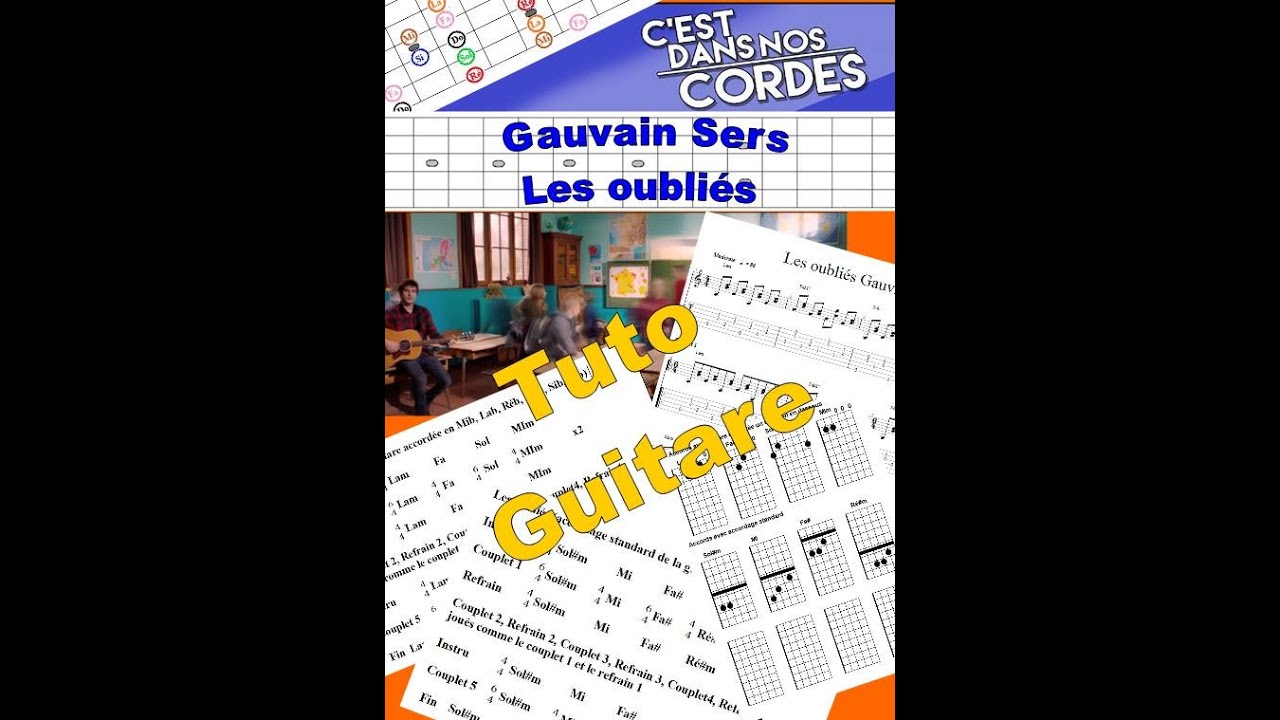Gauvain Sers : Les oubliés tuto guitare (tabs)