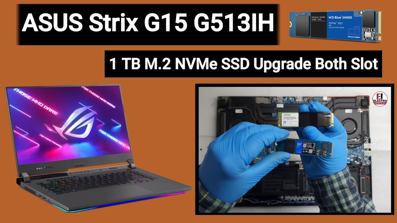 How To Upgrade NVMe SSD 1TB / ASUS Strix G15 G513IH / Disassembly And Assembly