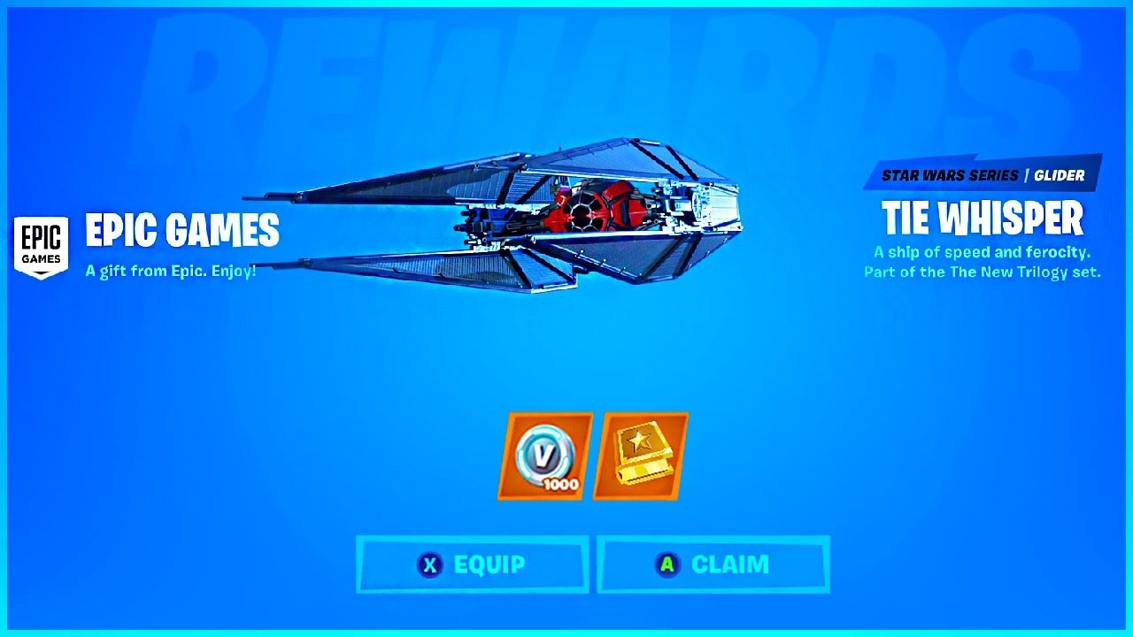 I Got TIE WHISPER Glider and STAR WARS CHALLENGES in Fortnite Battle Royale!